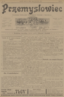 Przemysłowiec : tygodnik popularny dla spraw techniki i przemysłu. R.1, 1904, nr 28