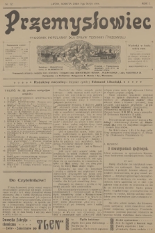 Przemysłowiec : tygodnik popularny dla spraw techniki i przemysłu. R.1, 1904, nr 32