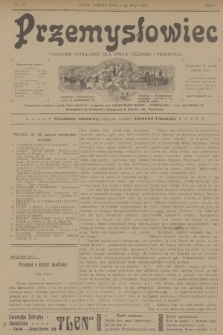Przemysłowiec : tygodnik popularny dla spraw techniki i przemysłu. R.1, 1904, nr 34