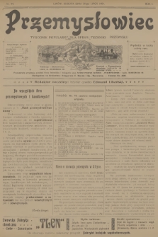 Przemysłowiec : tygodnik popularny dla spraw techniki i przemysłu. R.1, 1904, nr 44