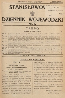 Stanisławowski Dziennik Wojewódzki. 1937, nr 2