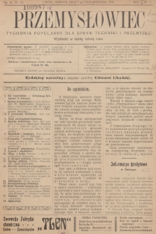 Przemysłowiec : tygodnik popularny dla spraw techniki i przemysłu. R.2, 1904, nr 1