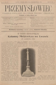 Przemysłowiec : tygodnik popularny dla spraw techniki i przemysłu. R.2, 1904, nr 5