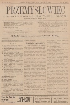 Przemysłowiec : tygodnik popularny dla spraw techniki i przemysłu. R.2, 1904, nr 8