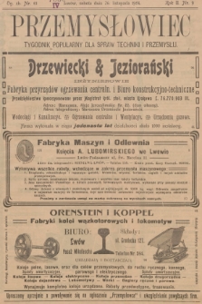 Przemysłowiec : tygodnik popularny dla spraw techniki i przemysłu. R.2, 1904, nr 9