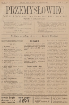 Przemysłowiec : tygodnik popularny dla spraw techniki i przemysłu. R.2, 1904, nr 10