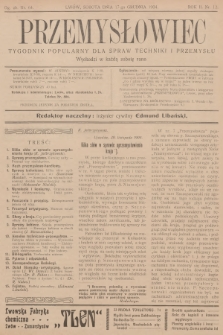Przemysłowiec : tygodnik popularny dla spraw techniki i przemysłu. R.2, 1904, nr 12