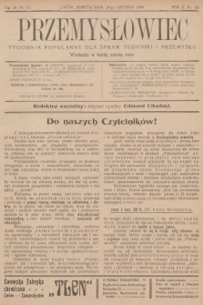 Przemysłowiec : tygodnik popularny dla spraw techniki i przemysłu. R.2, 1904, nr 13