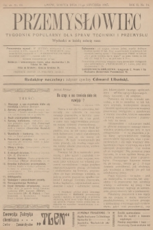 Przemysłowiec : tygodnik popularny dla spraw techniki i przemysłu. R.2, 1905, nr 16