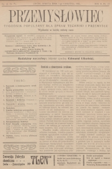 Przemysłowiec : tygodnik popularny dla spraw techniki i przemysłu. R.2, 1905, nr 27