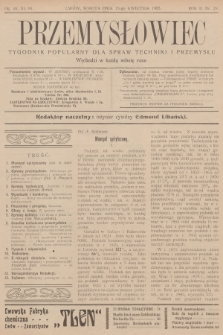 Przemysłowiec : tygodnik popularny dla spraw techniki i przemysłu. R.2, 1905, nr 29