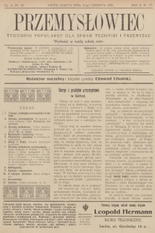 Przemysłowiec : tygodnik popularny dla spraw techniki i przemysłu. R.2, 1905, nr 37