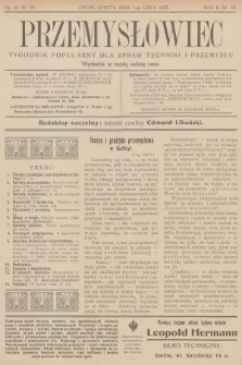Przemysłowiec : tygodnik popularny dla spraw techniki i przemysłu. R.2, 1905, nr 40