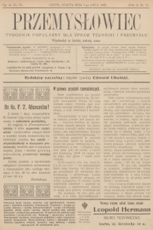 Przemysłowiec : tygodnik popularny dla spraw techniki i przemysłu. R.2, 1905, nr 41