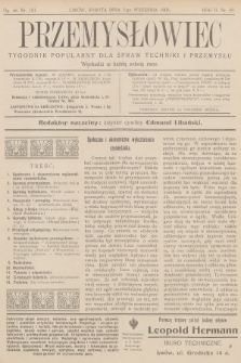 Przemysłowiec : tygodnik popularny dla spraw techniki i przemysłu. R.2, 1905, nr 49