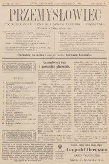 Przemysłowiec : tygodnik popularny dla spraw techniki i przemysłu. R.3, 1905, nr 4