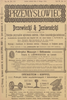 Przemysłowiec : tygodnik popularny dla spraw techniki i przemysłu. R.3, 1906, nr 19