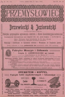 Przemysłowiec : tygodnik popularny dla spraw techniki i przemysłu. R.3, 1906, nr 43
