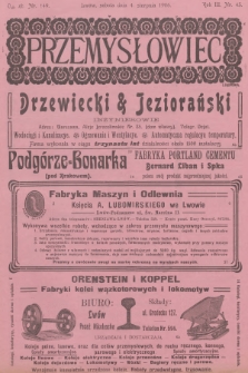 Przemysłowiec : tygodnik popularny dla spraw techniki i przemysłu. R.3, 1906, nr 45