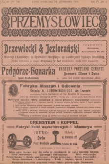 Przemysłowiec : tygodnik popularny dla spraw techniki i przemysłu. R.4, 1906, nr 4