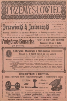 Przemysłowiec : tygodnik popularny dla spraw techniki i przemysłu. R.4, 1906, nr 5