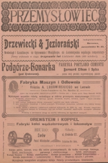 Przemysłowiec : tygodnik popularny dla spraw techniki i przemysłu. R.4, 1906, nr 6 + wkładka