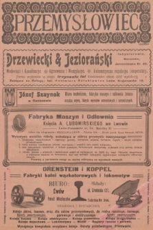 Przemysłowiec : tygodnik popularny dla spraw techniki i przemysłu. R.4, 1906, nr 11 + wkładka