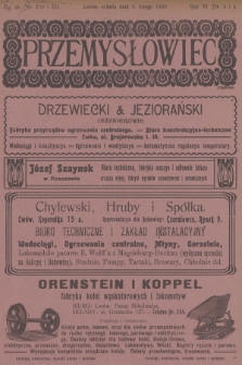 Przemysłowiec : tygodnik popularny dla spraw techniki i przemysłu. R.6, 1908, nr 5-6