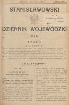 Stanisławowski Dziennik Wojewódzki. 1937, nr 6