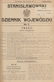 Stanisławowski Dziennik Wojewódzki. 1937, nr 7