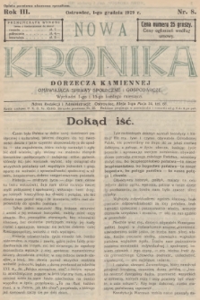 Nowa Kronika Dorzecza Kamiennej : omawiająca sprawy społeczne i gospodarcze. R.3, 1929, nr 8