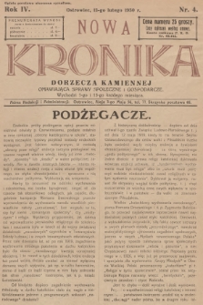 Nowa Kronika Dorzecza Kamiennej : omawiająca sprawy społeczne i gospodarcze. R.4, 1930, nr 4