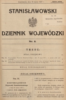 Stanisławowski Dziennik Wojewódzki. 1937, nr 8