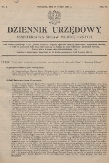 Dziennik Urzędowy Ministerstwa Spraw Wewnętrznych. 1921, nr 2