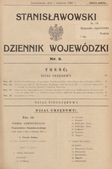 Stanisławowski Dziennik Wojewódzki. 1937, nr 9