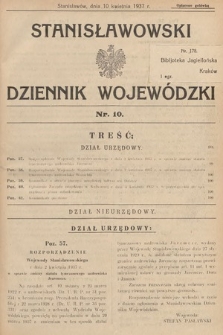 Stanisławowski Dziennik Wojewódzki. 1937, nr 10