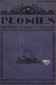 Płomień : miesięcznik samorządów szkolnych Państw. Sem. Nauczycielskich w Sosnowcu. [R.1], 1930, nr 3-4
