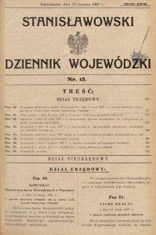 Stanisławowski Dziennik Wojewódzki. 1937, nr 15