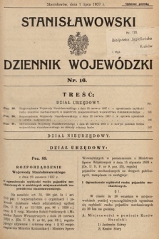 Stanisławowski Dziennik Wojewódzki. 1937, nr 16