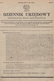 Dziennik Urzędowy Ministerstwa Spraw Wewnętrznych. 1921, nr 6