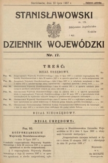 Stanisławowski Dziennik Wojewódzki. 1937, nr 17