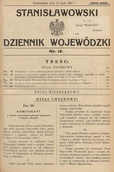 Stanisławowski Dziennik Wojewódzki. 1937, nr 18