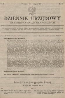 Dziennik Urzędowy Ministerstwa Spraw Wewnętrznych. 1921, nr 7