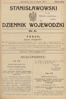 Stanisławowski Dziennik Wojewódzki. 1937, nr 21