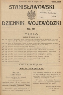 Stanisławowski Dziennik Wojewódzki. 1937, nr 22