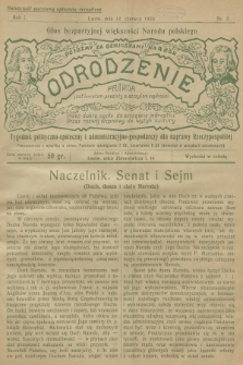 Odrodzenie : tygodnik polityczno-społeczny i administracyjno-gospodarczy dla naprawy Rzeczypospolitej. R.1, 1926, nr 2