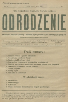 Odrodzenie : tygodnik polityczno-społeczny i administracyjno-gospodarczy dla naprawy Rzeczypospolitej. R.1, 1926, nr 4