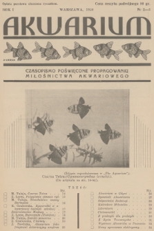 Akwarium : czasopismo poświęcone propagowaniu miłośnictwa akwariowego. R.1, 1938, № 2-3
