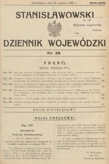 Stanisławowski Dziennik Wojewódzki. 1937, nr 23