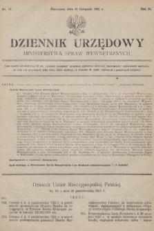 Dziennik Urzędowy Ministerstwa Spraw Wewnętrznych. 1921, nr 11